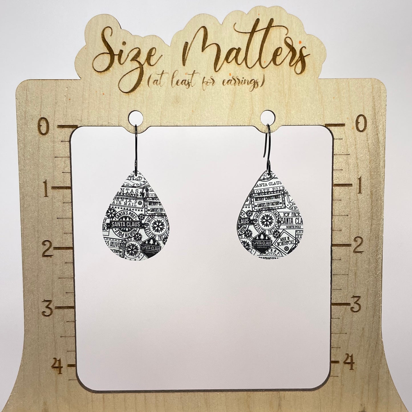 Santa Stamps Drop Dangle Earrings