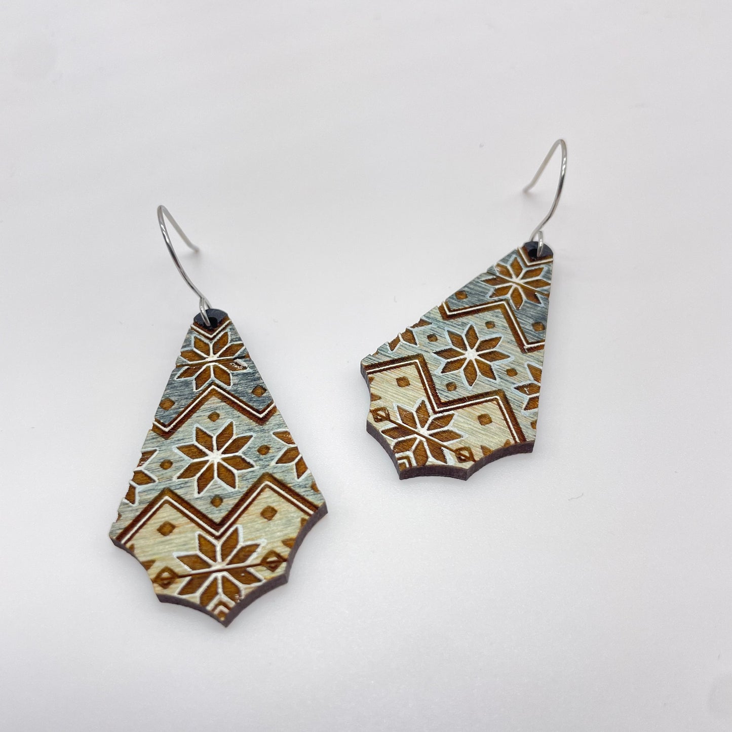 Grey Sweater Drop Dangle Earrings