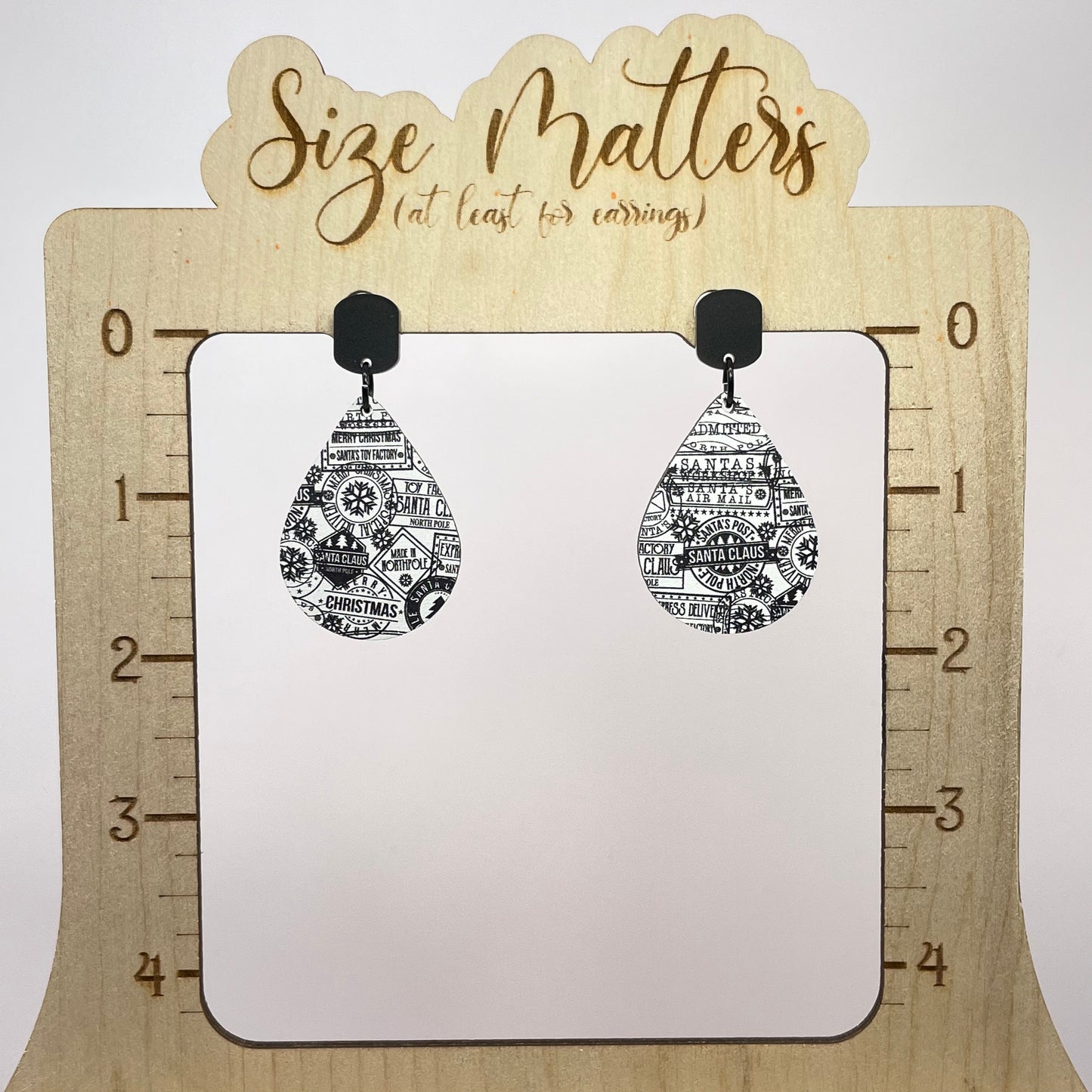 Santa Stamps Stud Dangle Earrings