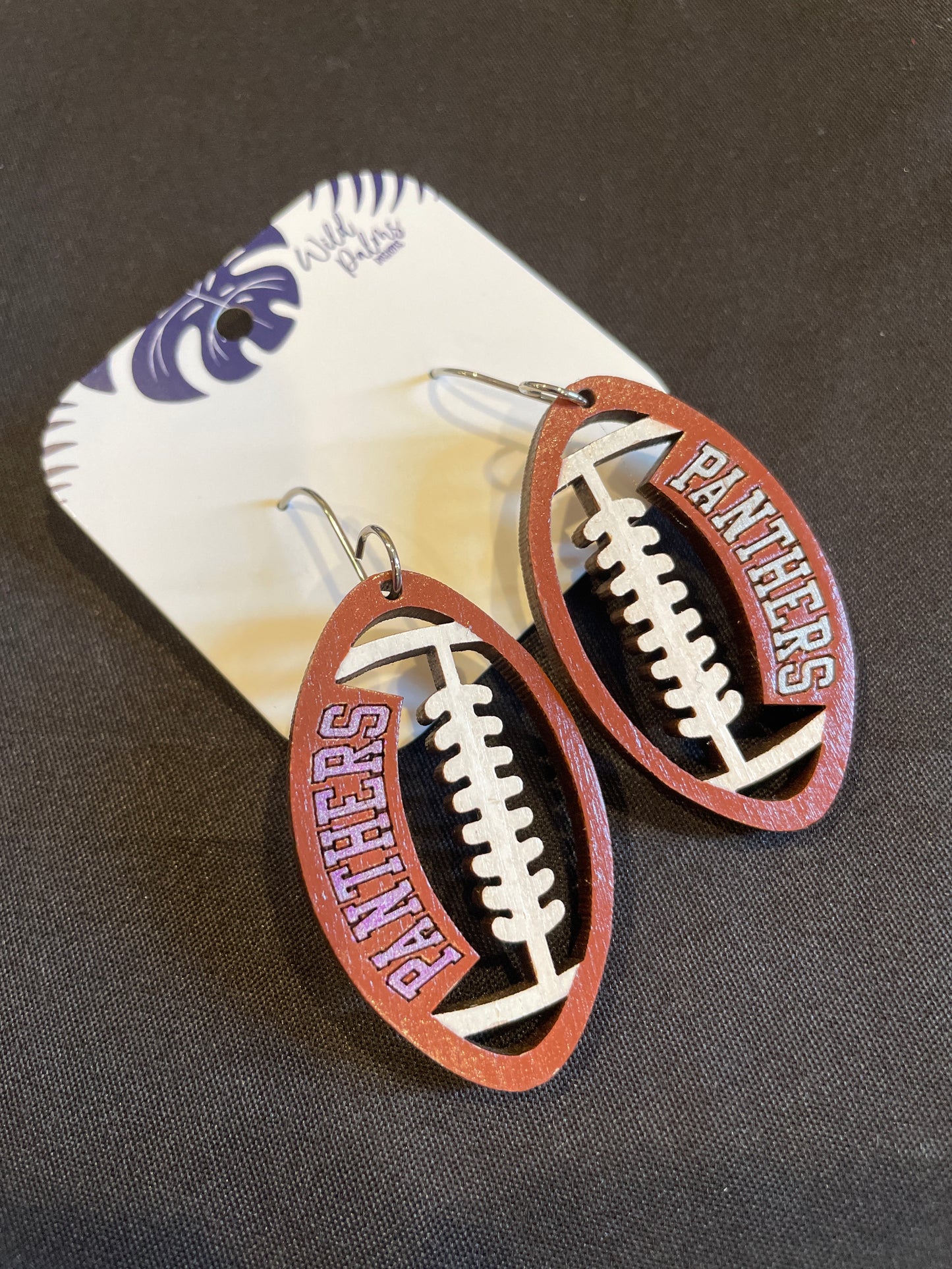 Panthers Football Drop Dangle Earrings