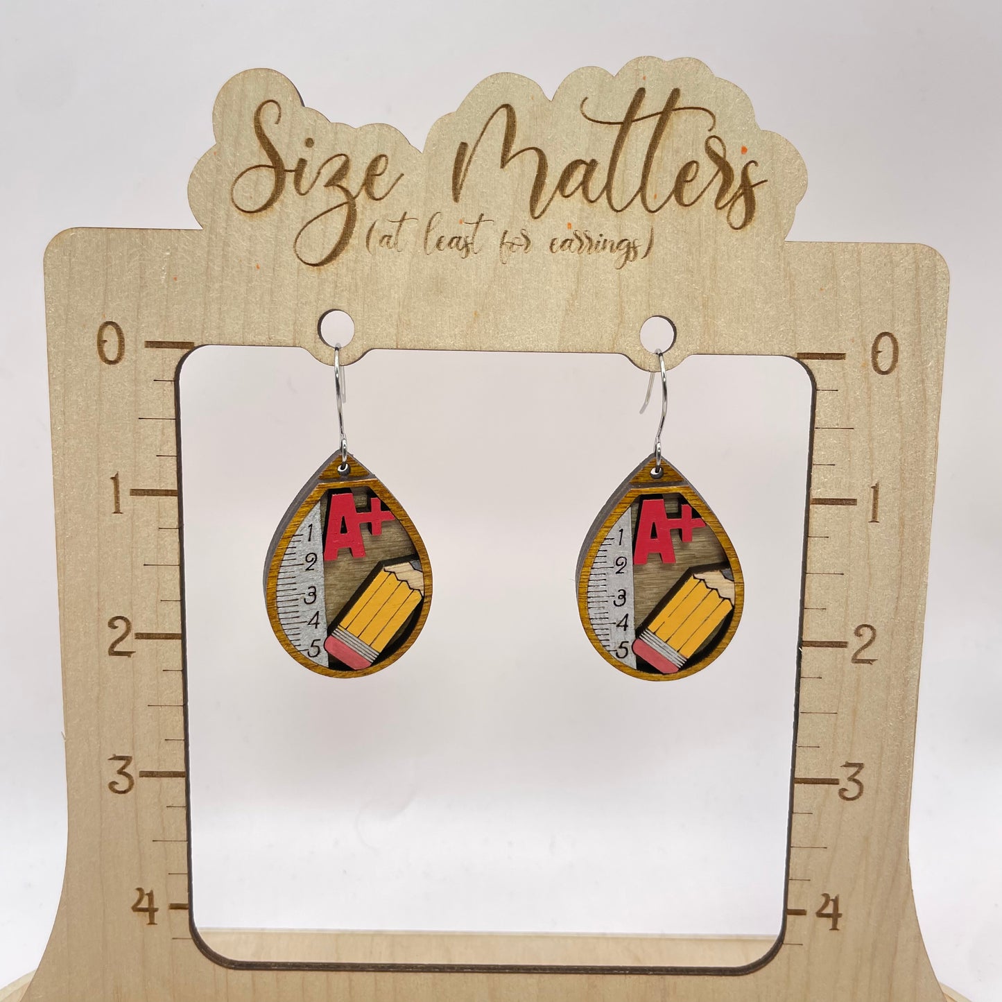 3D A+ Golden Oak Drop Dangle Earrings