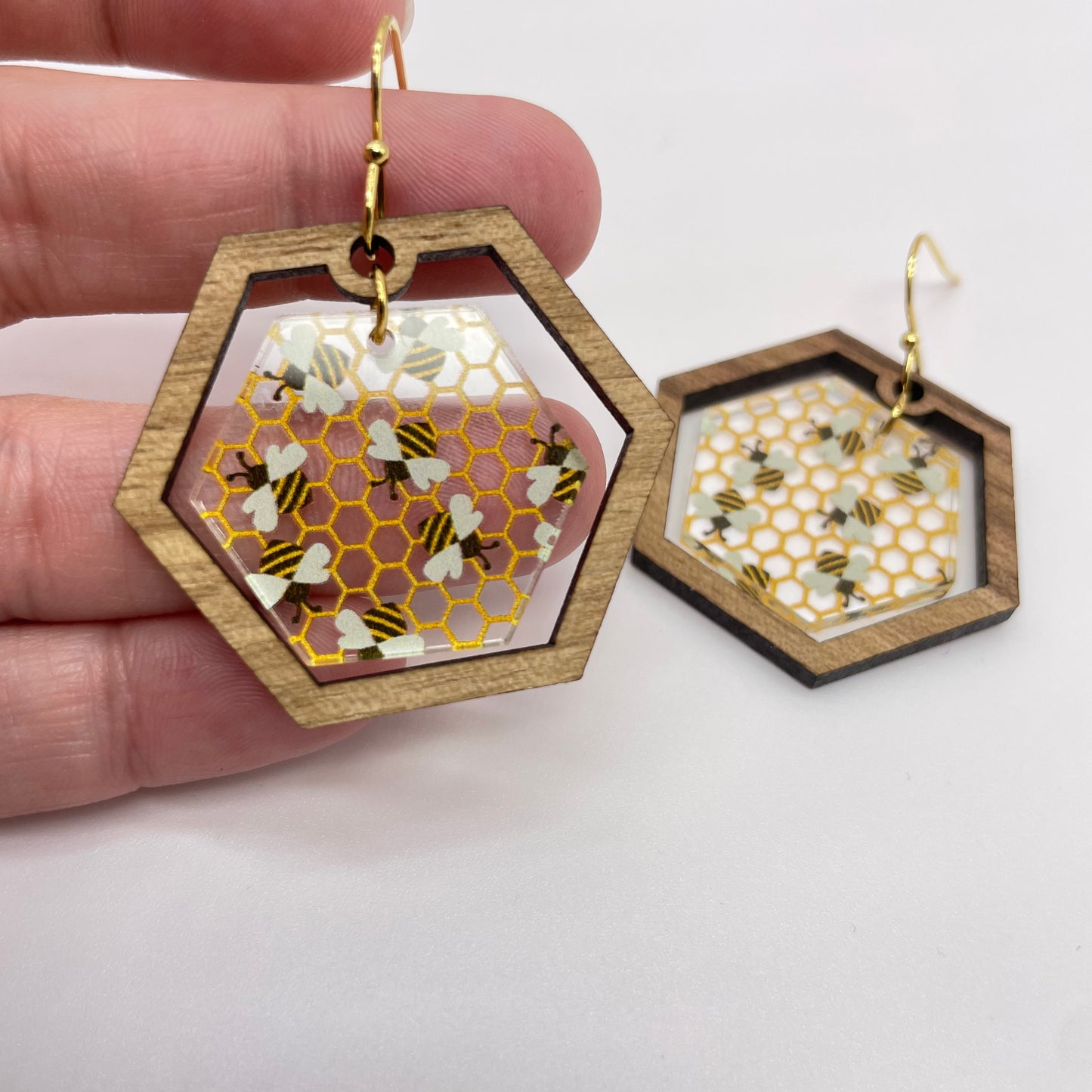 Beehive Drop Dangle Earrings