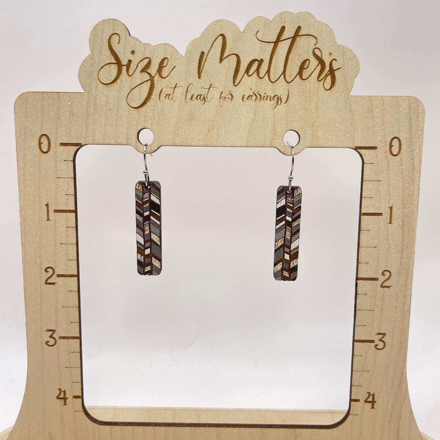 Dark Neutral Serape Stick Drop Dangle Earrings