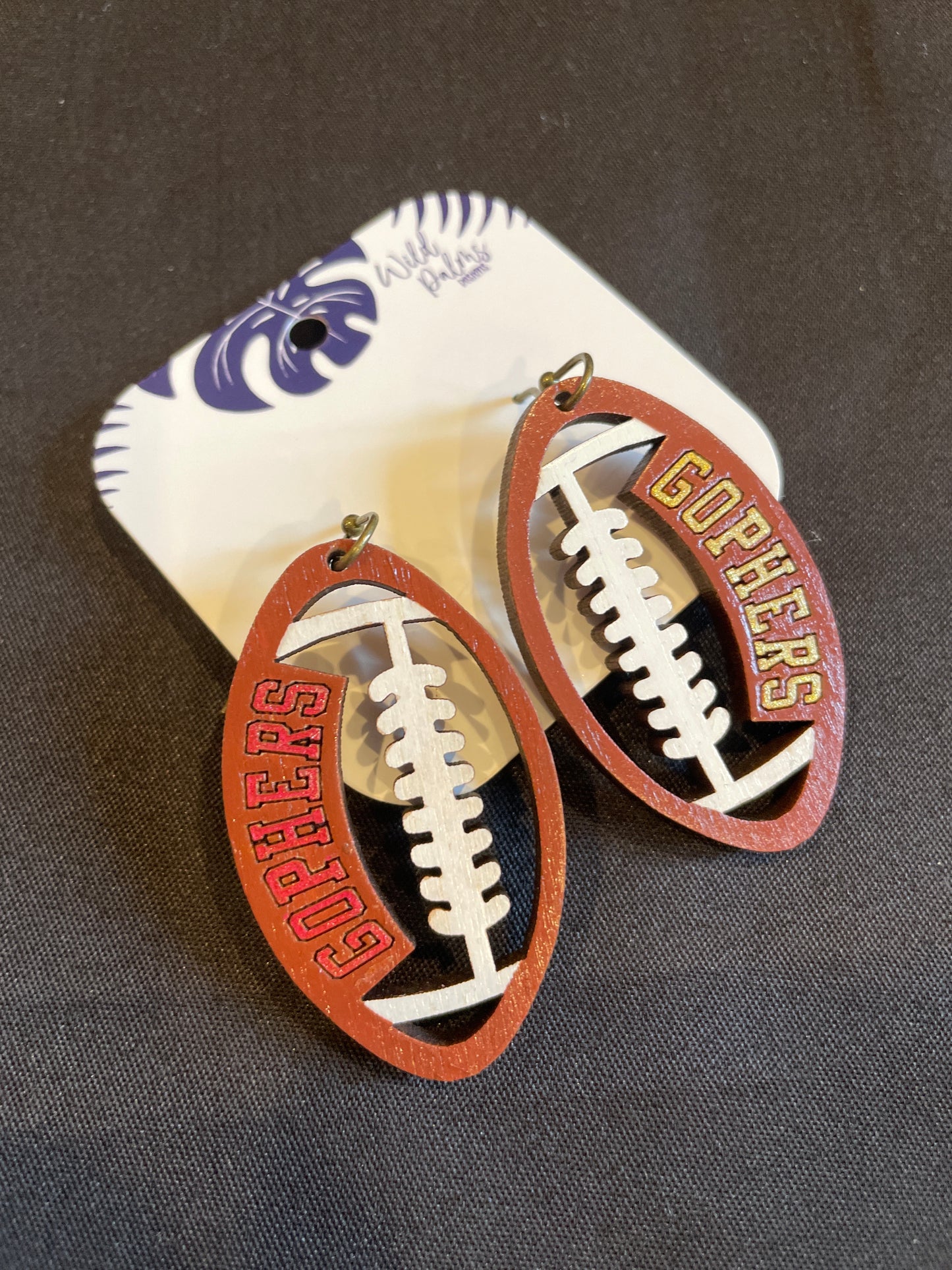 Gopher Football Drop Dangle Earrings