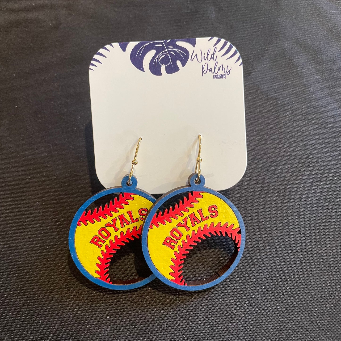 Royals Softball Drop Dangle Earrings