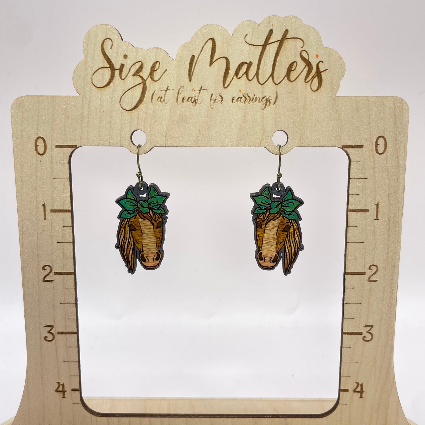 Horse w/ Bow Drop Dangle Earrings