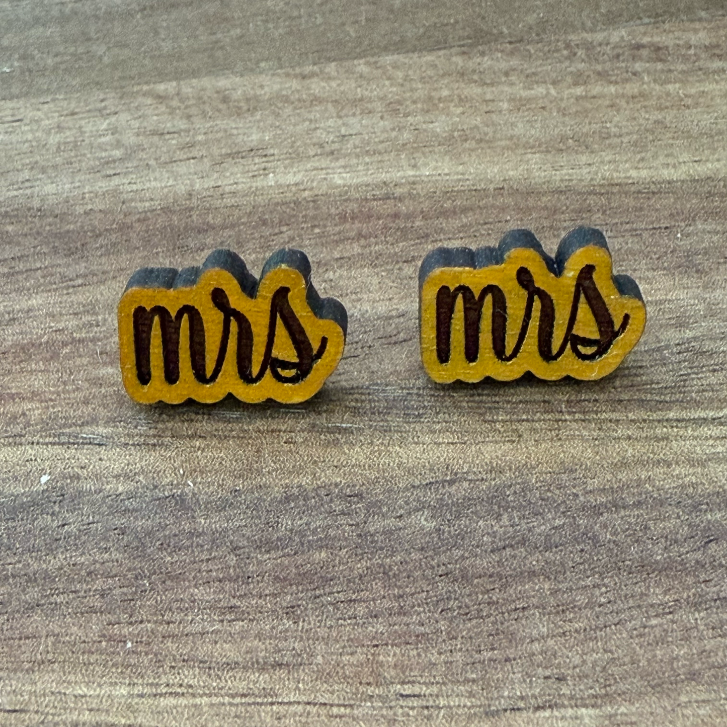 "Mrs." Stud Earrings