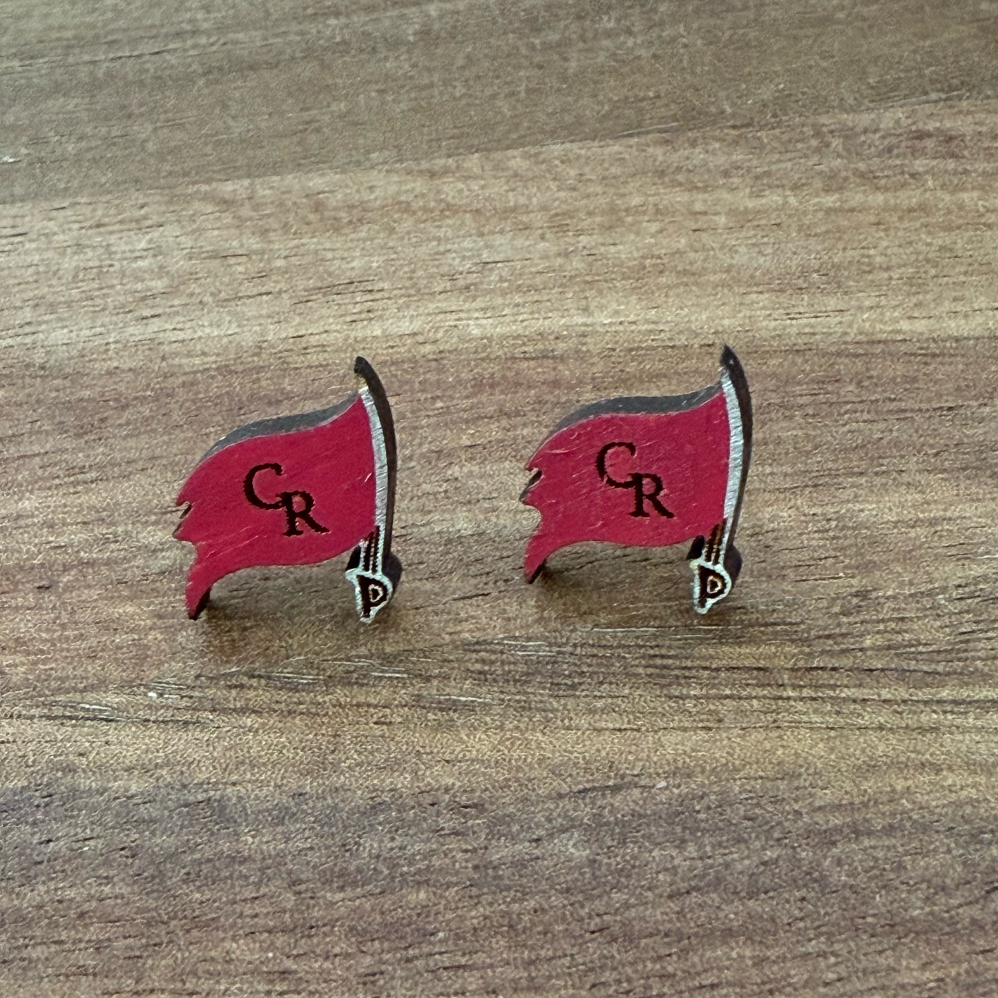 Central Raiders "CR" Flag Stud Earrings