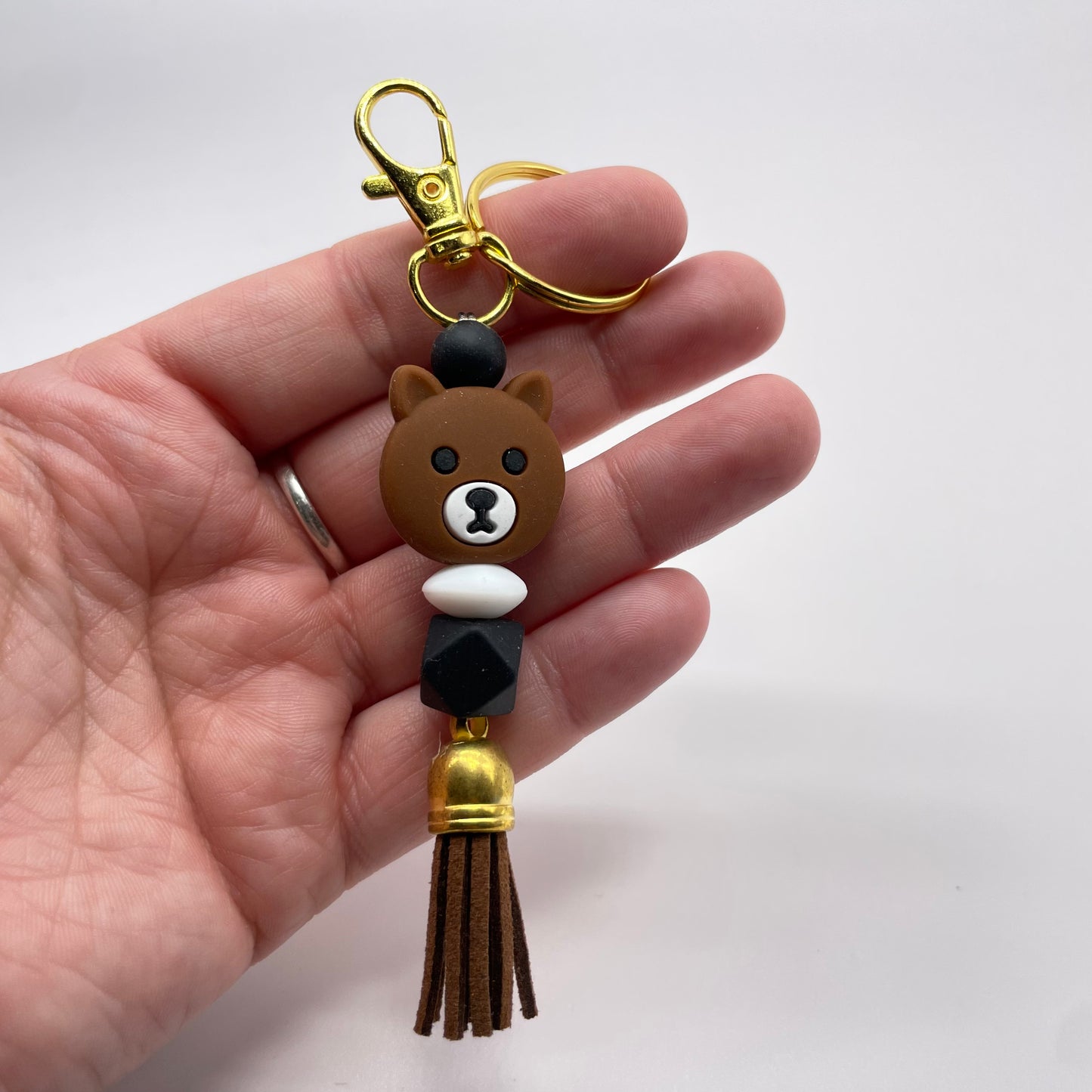 Bear Head Silicone Bead Zipper Pull