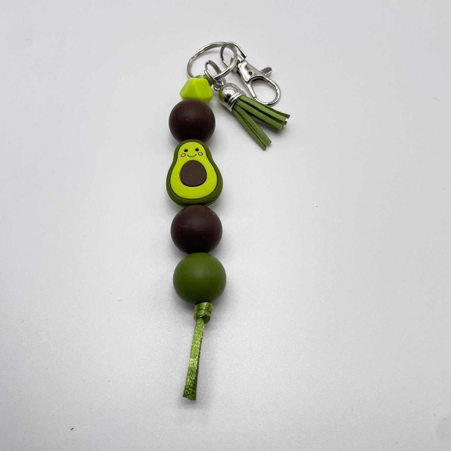 Avacado Silicone Bead Keychain
