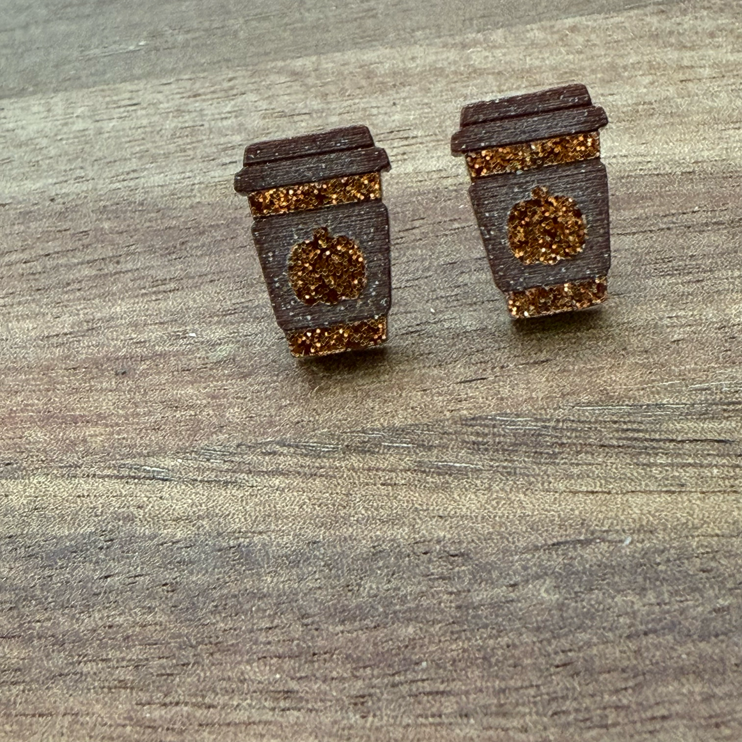 Coffee Cup Acrylic Stud Earrings
