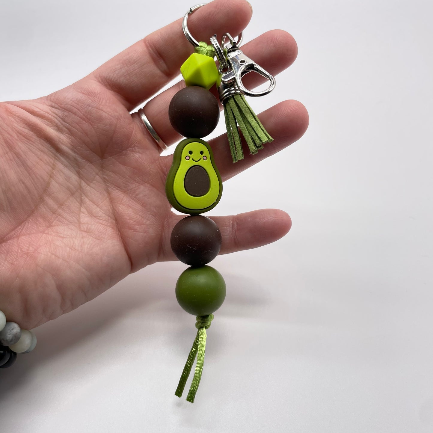 Avacado Silicone Bead Keychain
