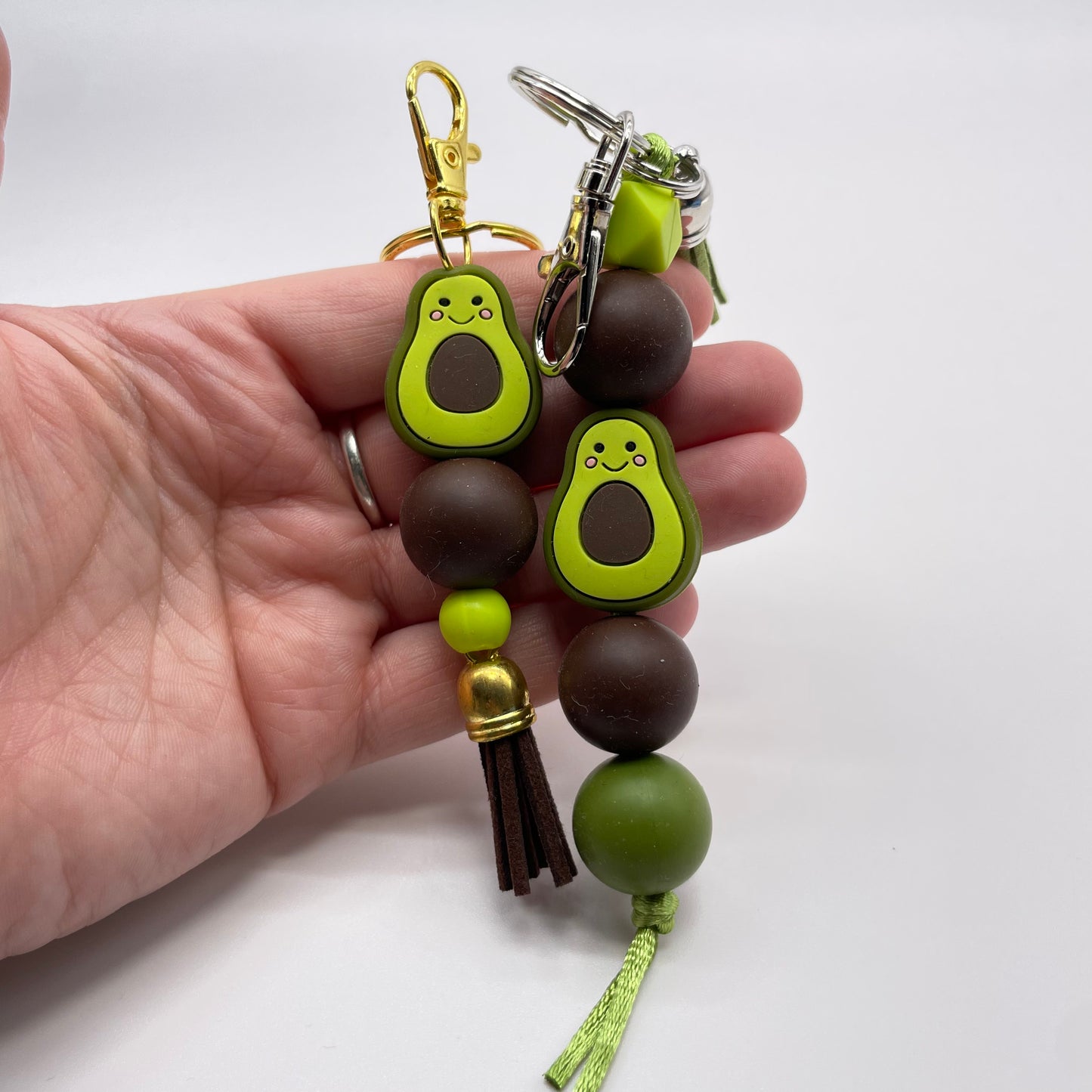 Avacado Silicone Bead Keychain