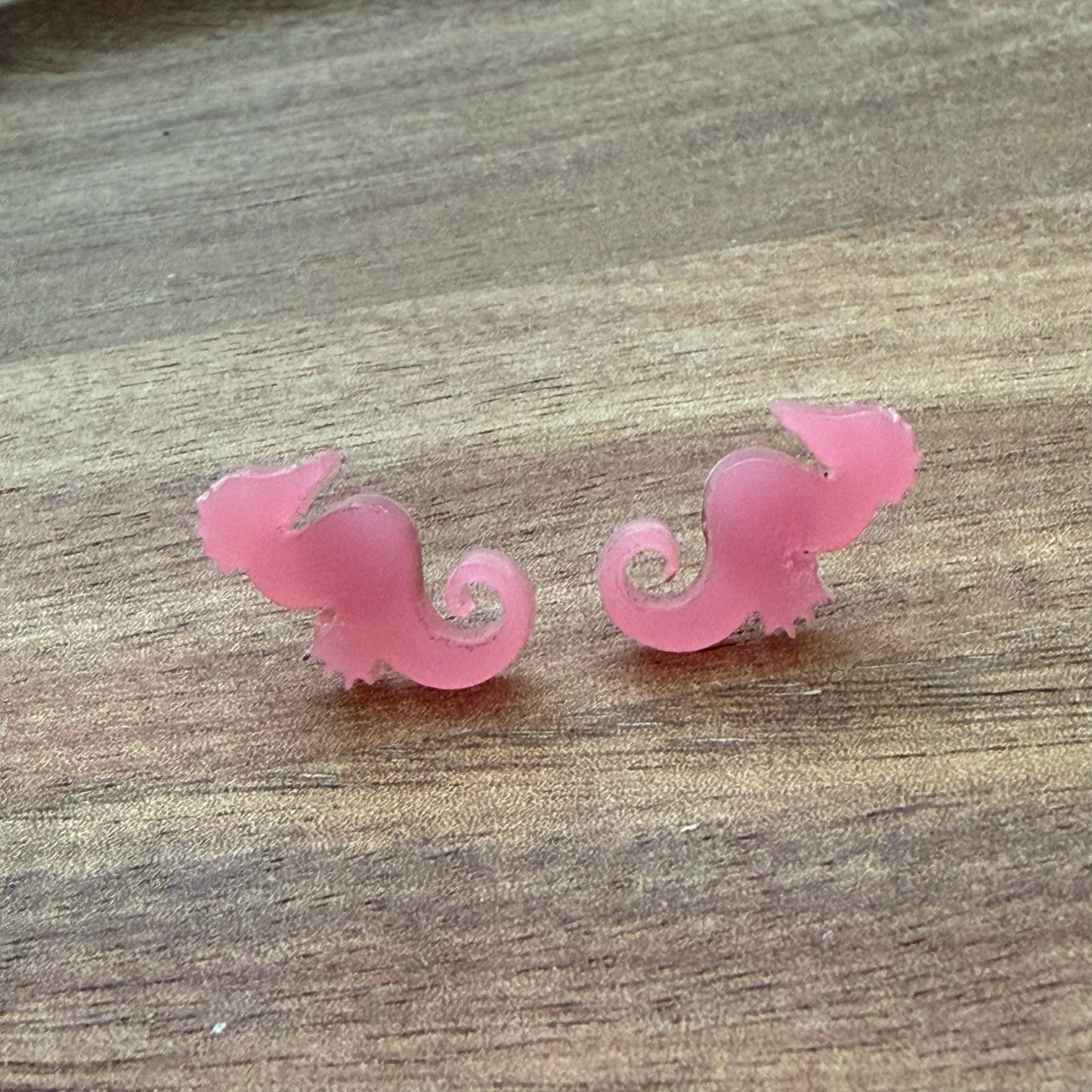 Acrylic Seahorse Stud Earrings