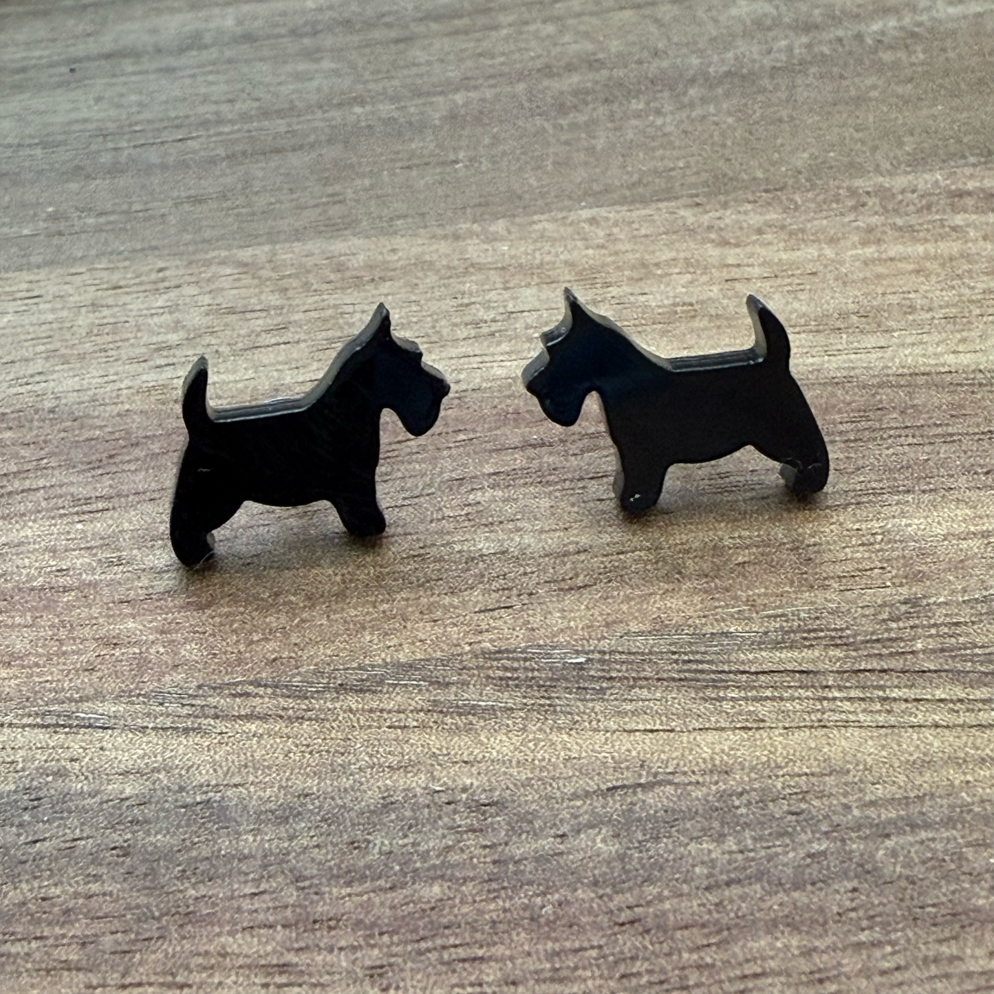 Scottie Dog Acrylic Stud Earrings