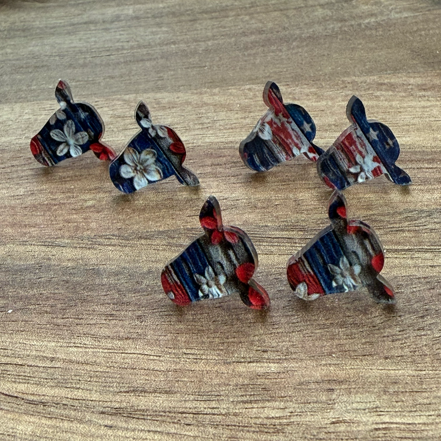 Cow Head Acrylic Stud Earrings