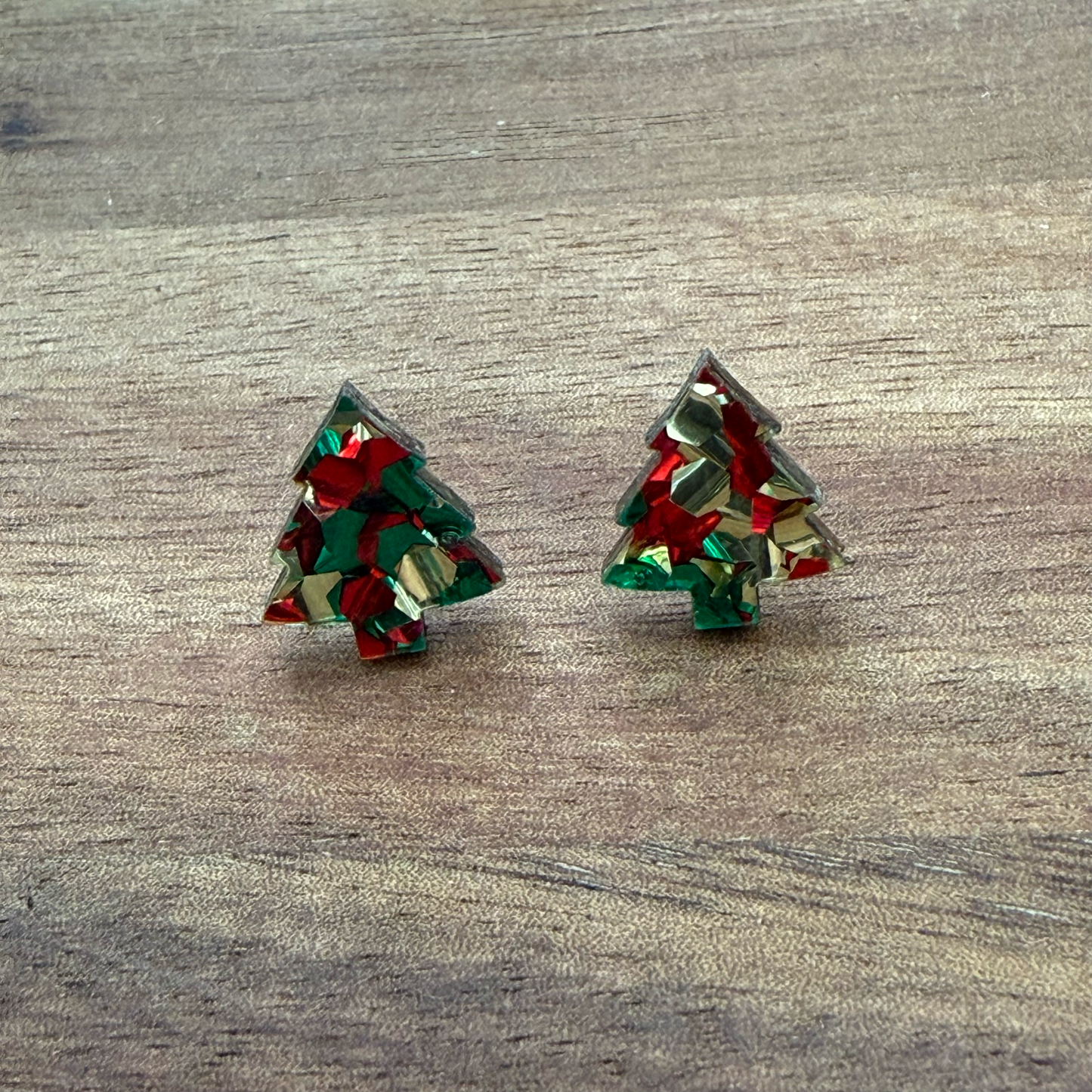 Acrylic Tree Stud Earrings