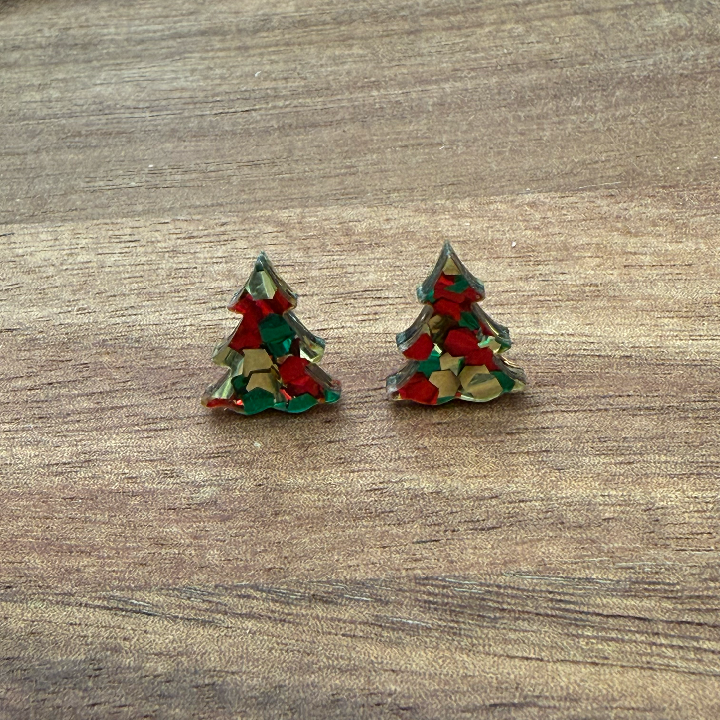 Acrylic Tree Stud Earrings