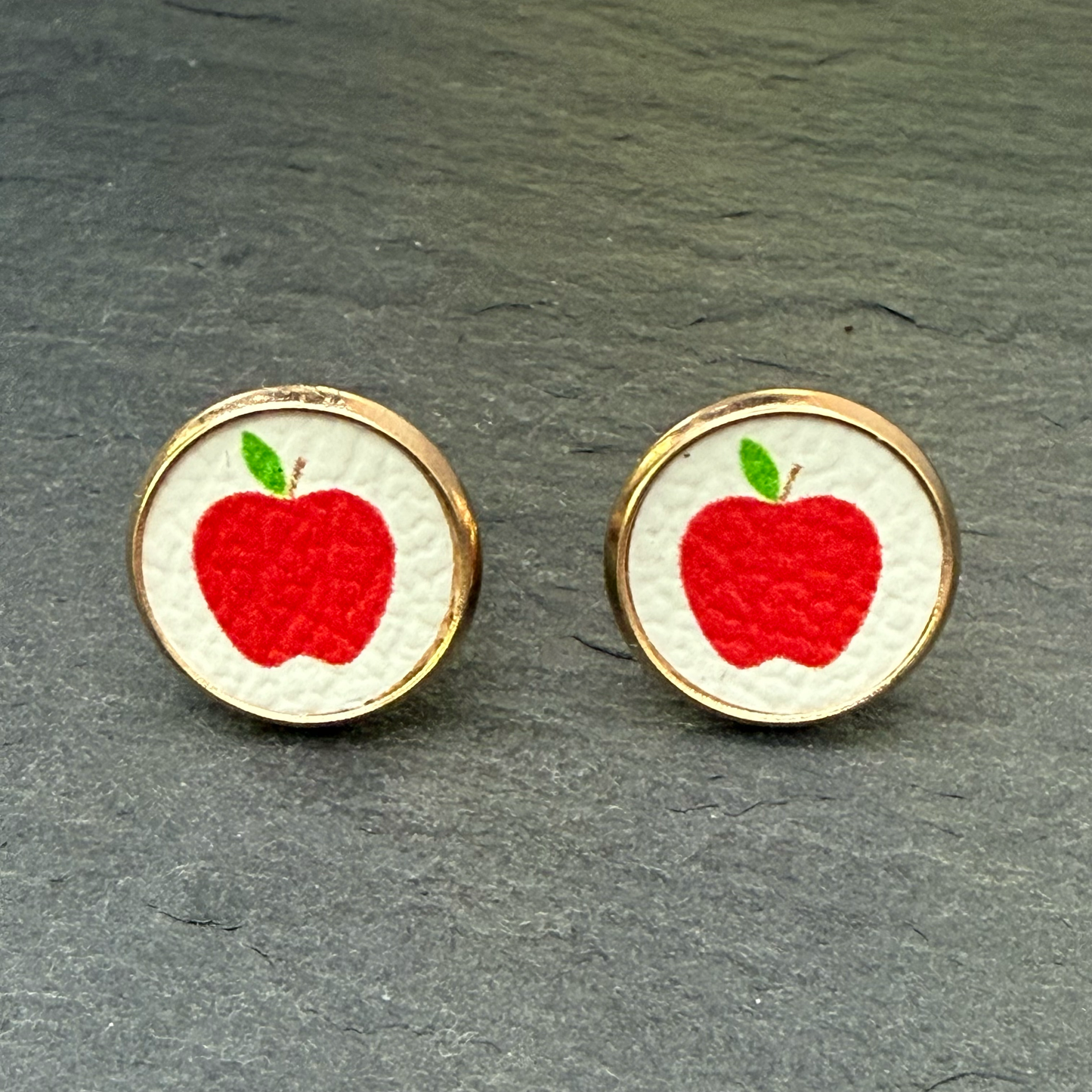 Apple Circle Stud Earrings