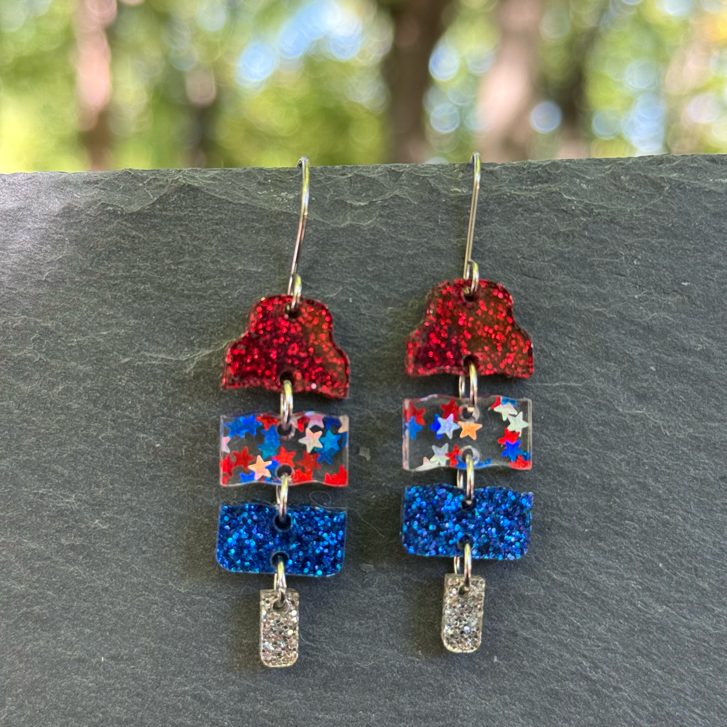 Bomb Pop Acrylic Drop Dangle Earrings