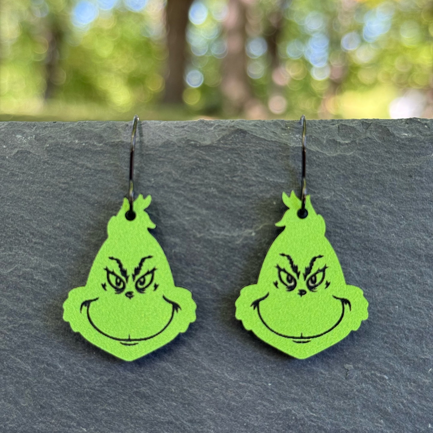 Grinch Acrylic Simple Face Drop Dangle Earrings