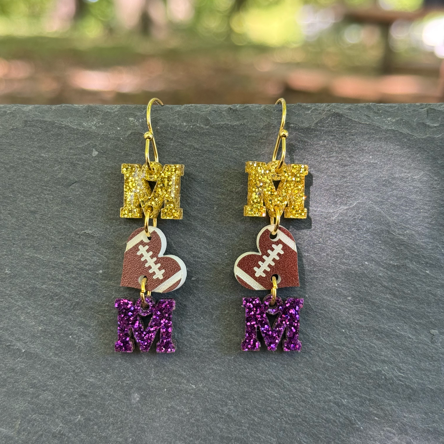 Football MOM Acrylic Drop Dangle Earrings