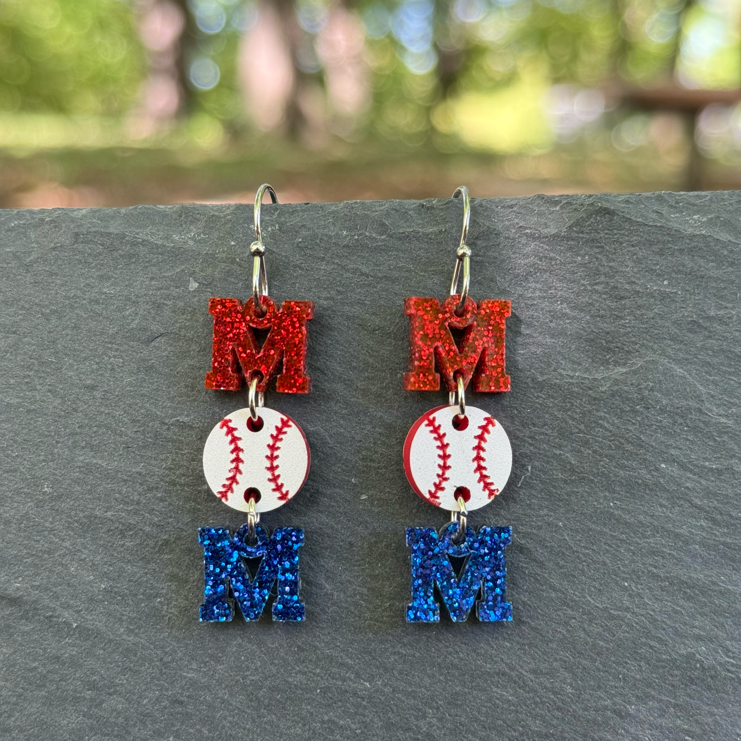 Baseball MOM Acrylic Drop Dangle Earrings