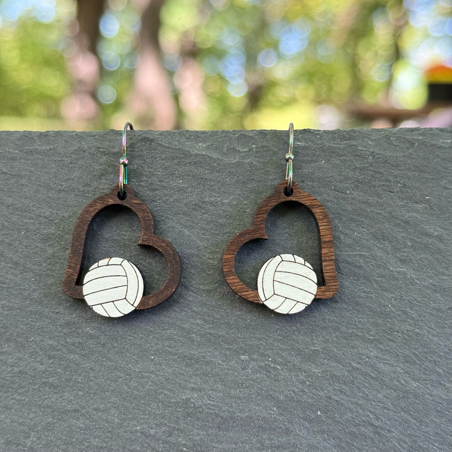 Volleyball Heart Drop Dangle Earrings