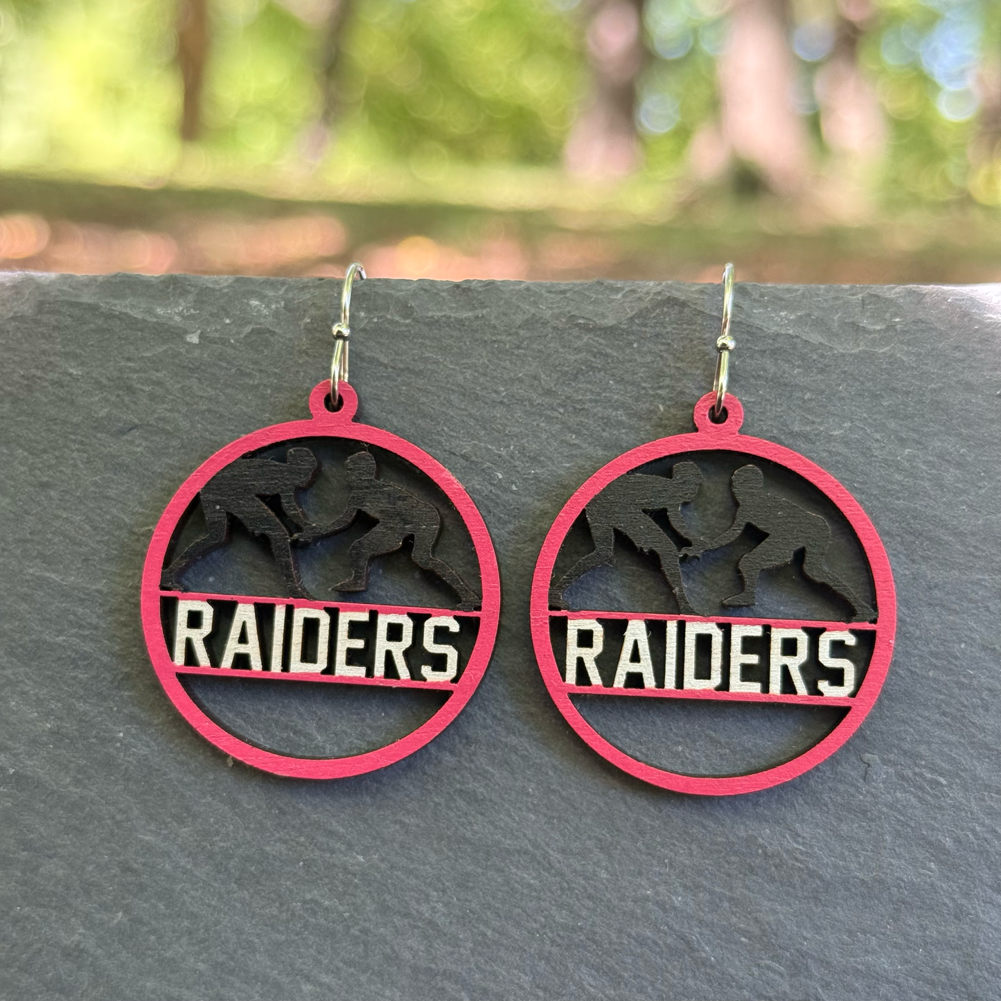 Raiders Wrestling Drop Dangle Earrings