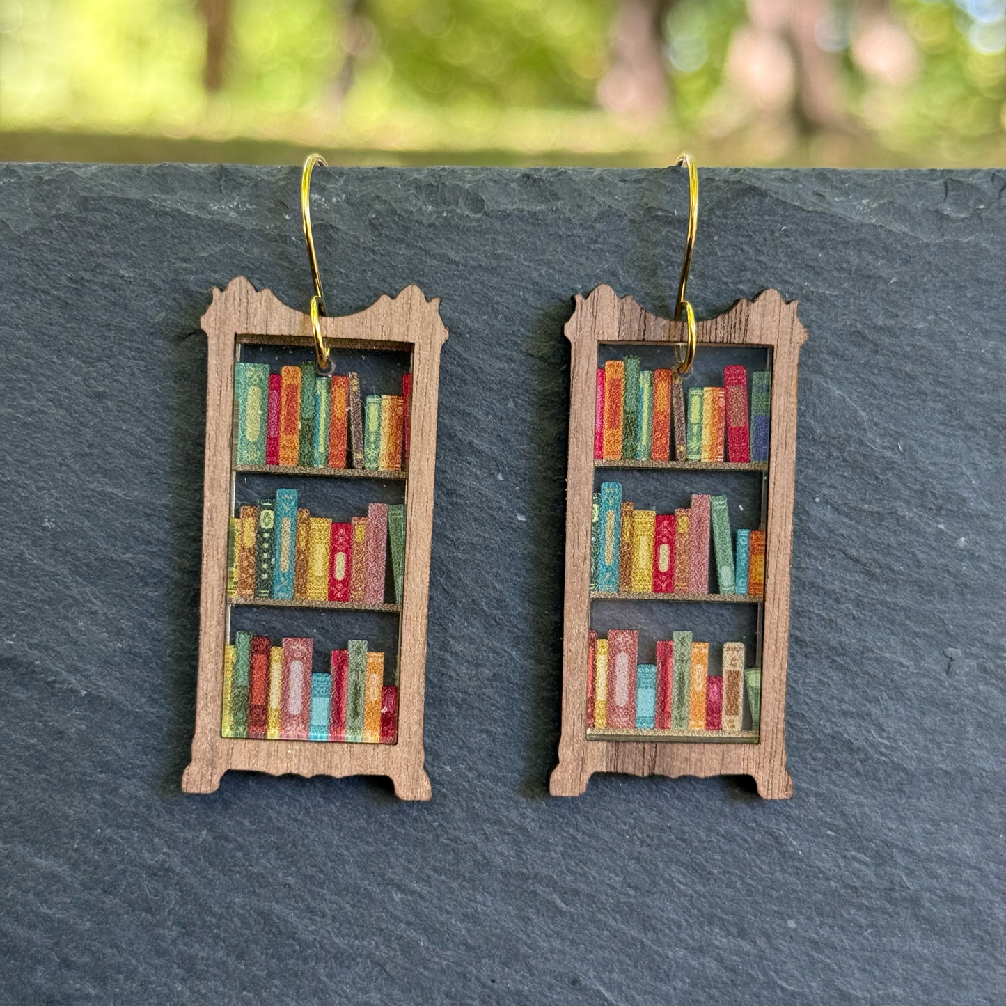 Bookshelf Drop Dangle Earrings