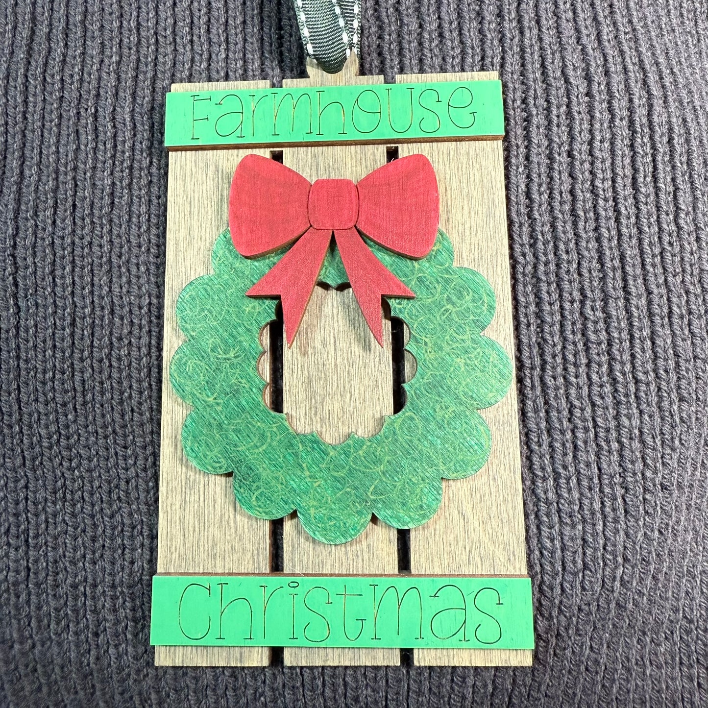 Wreath Pallet Layered Wood Ornament