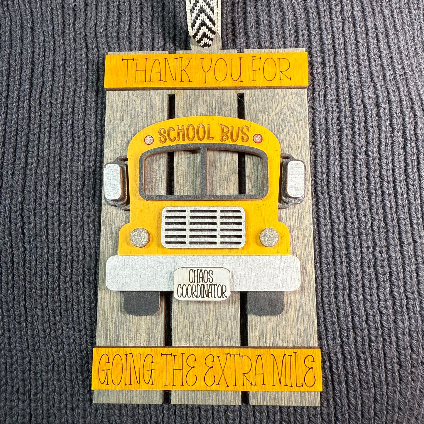 Bus Pallet Layered Wood Ornament