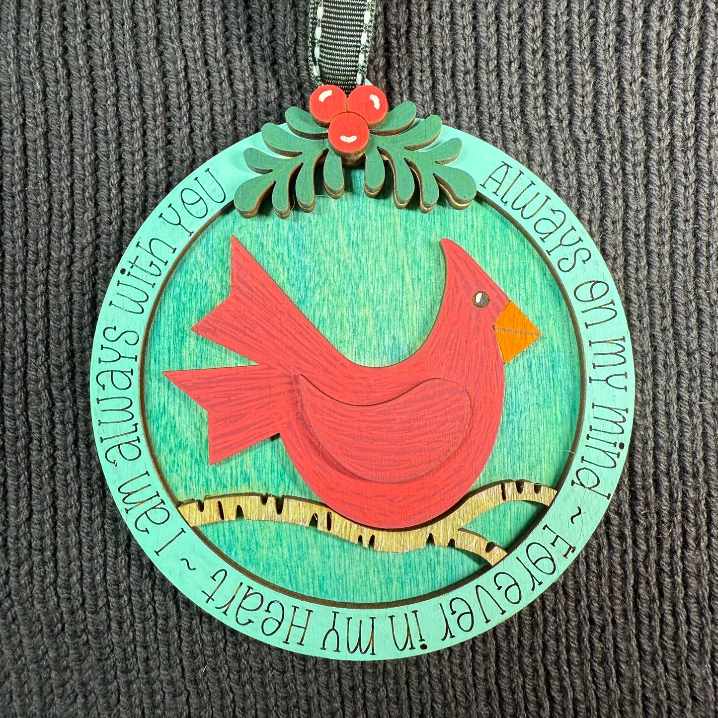 Cardinal Layered Wood Ornament