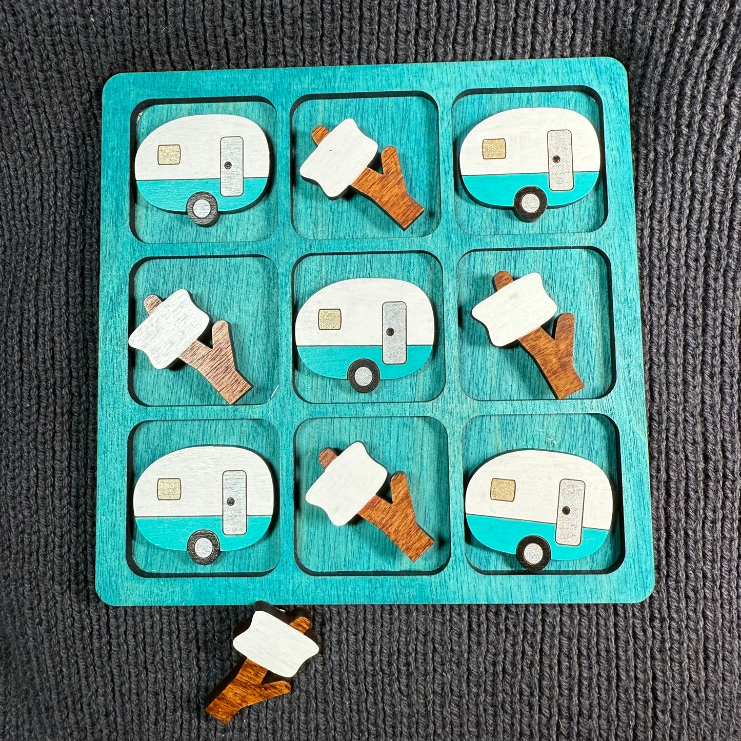 Camper & Roasted Marshmallows Tic Tac Toe Game