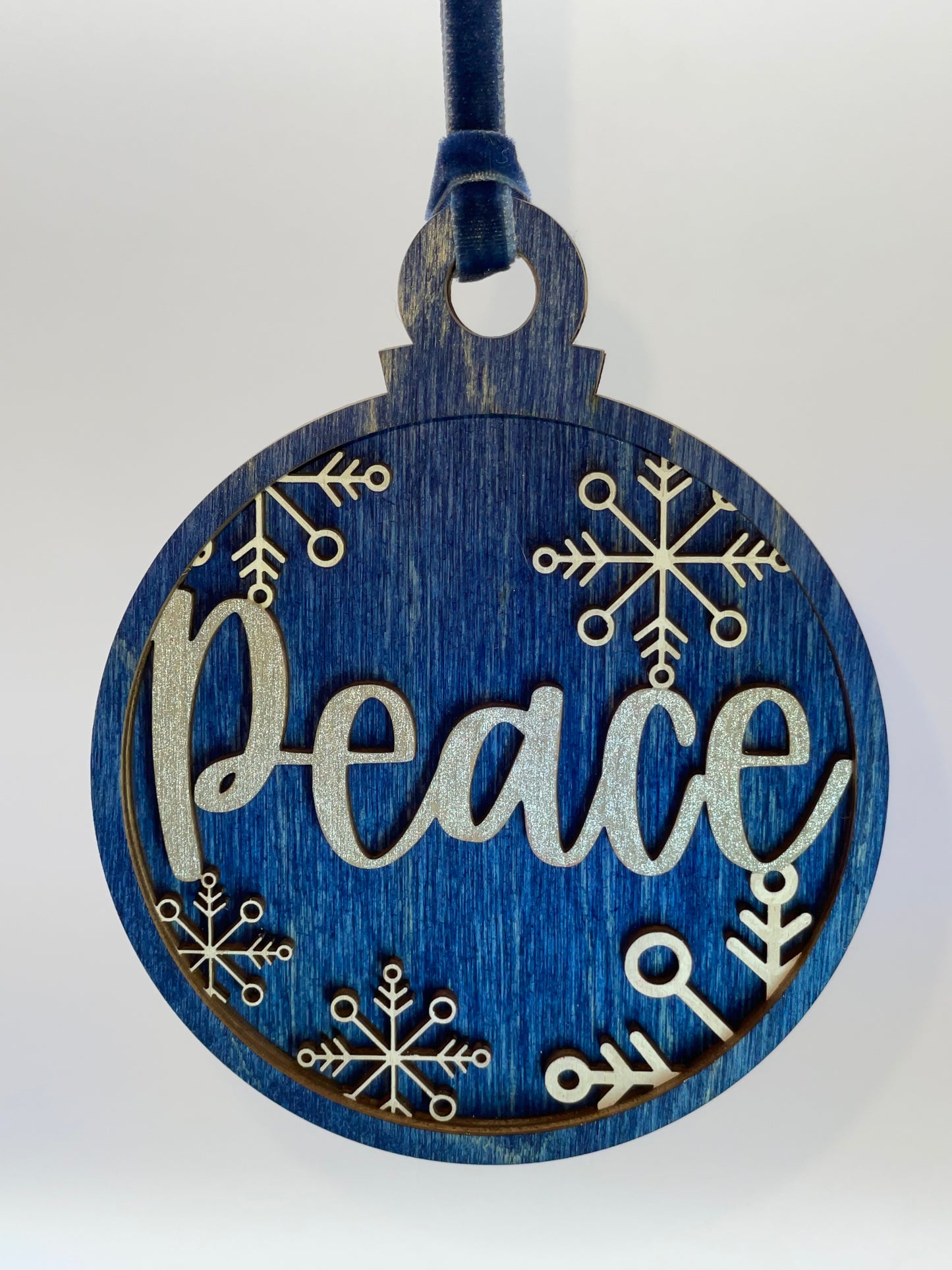 Peace Layered Wood Ornament