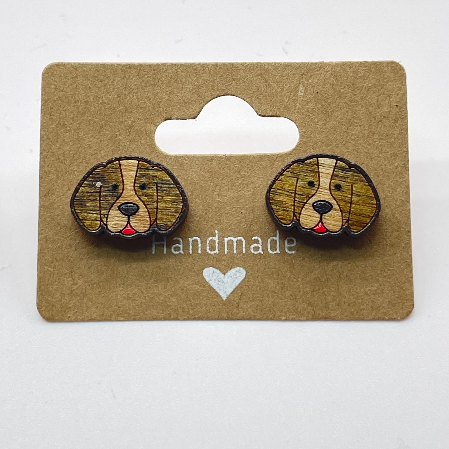 Beagle Dog Head Stud Earrings