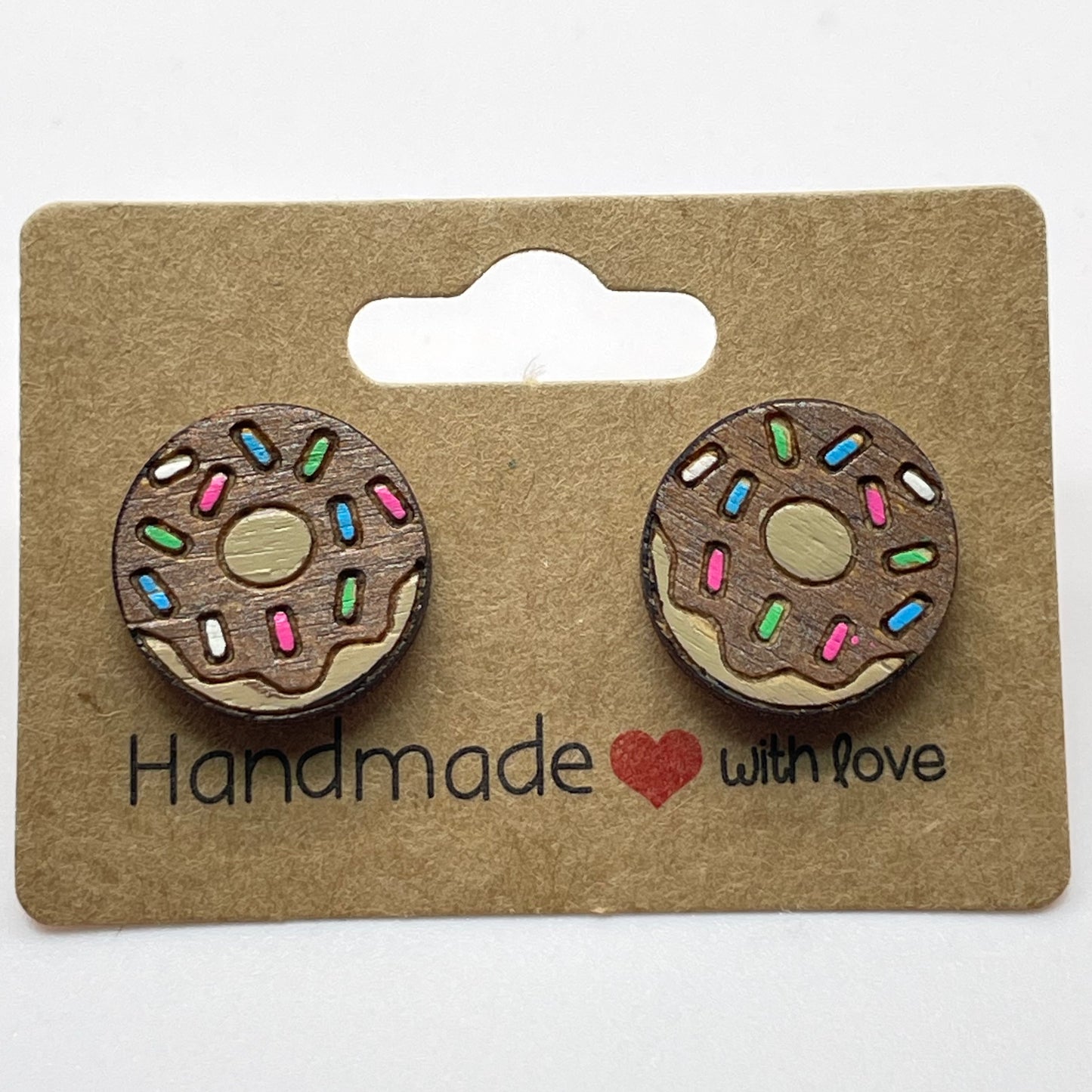 Colored Sprinkle Donut Stud Earrings