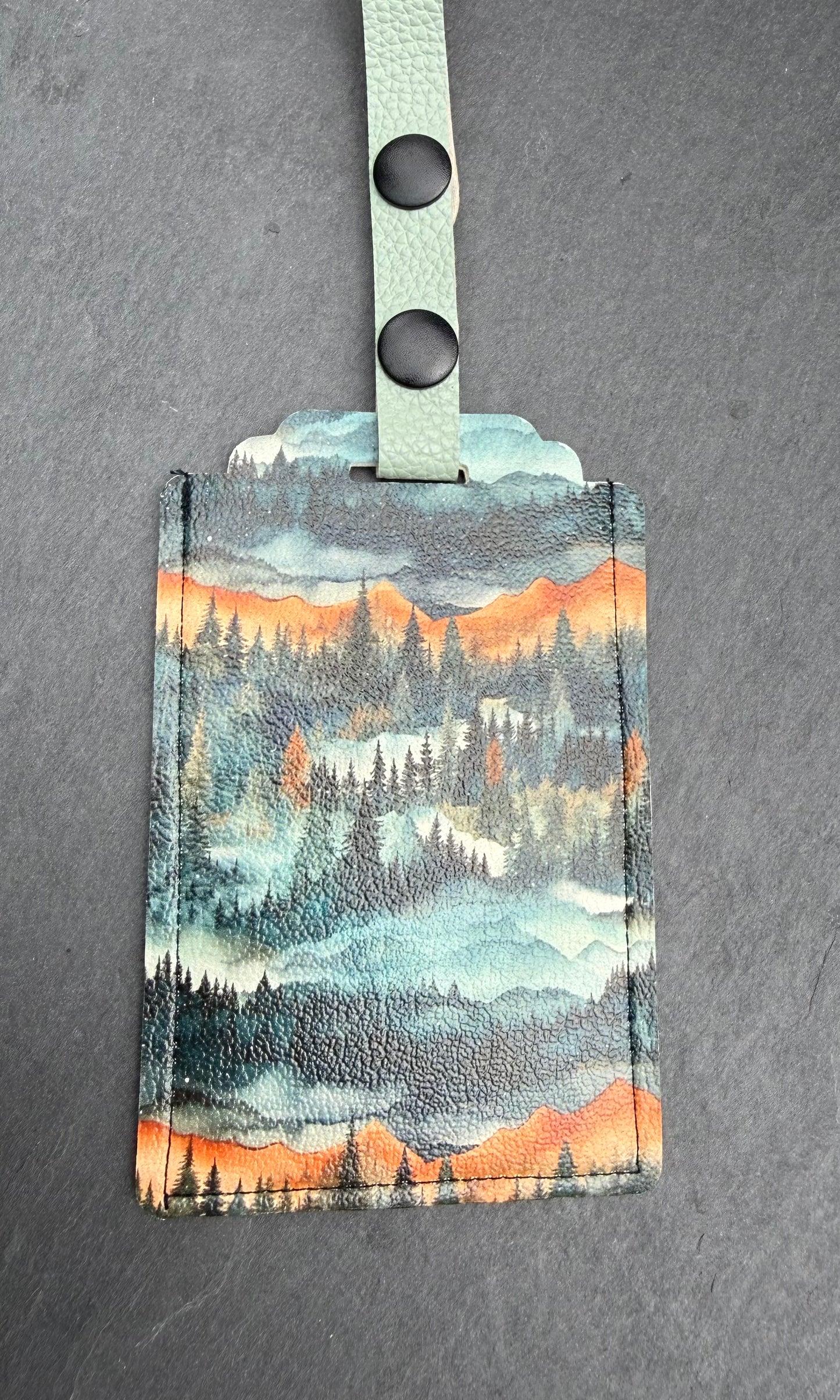 Mountain Sunset with Trees Luggage Tag