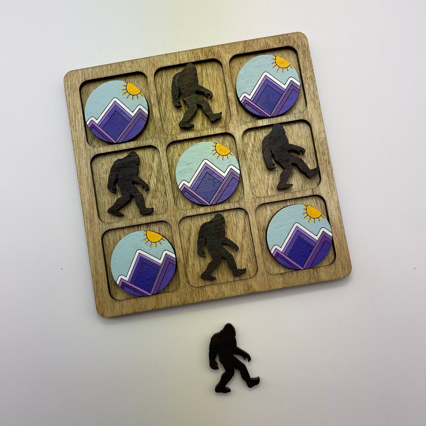 Bigfoot & Mountain Sunrise Tic Tac Toe Game