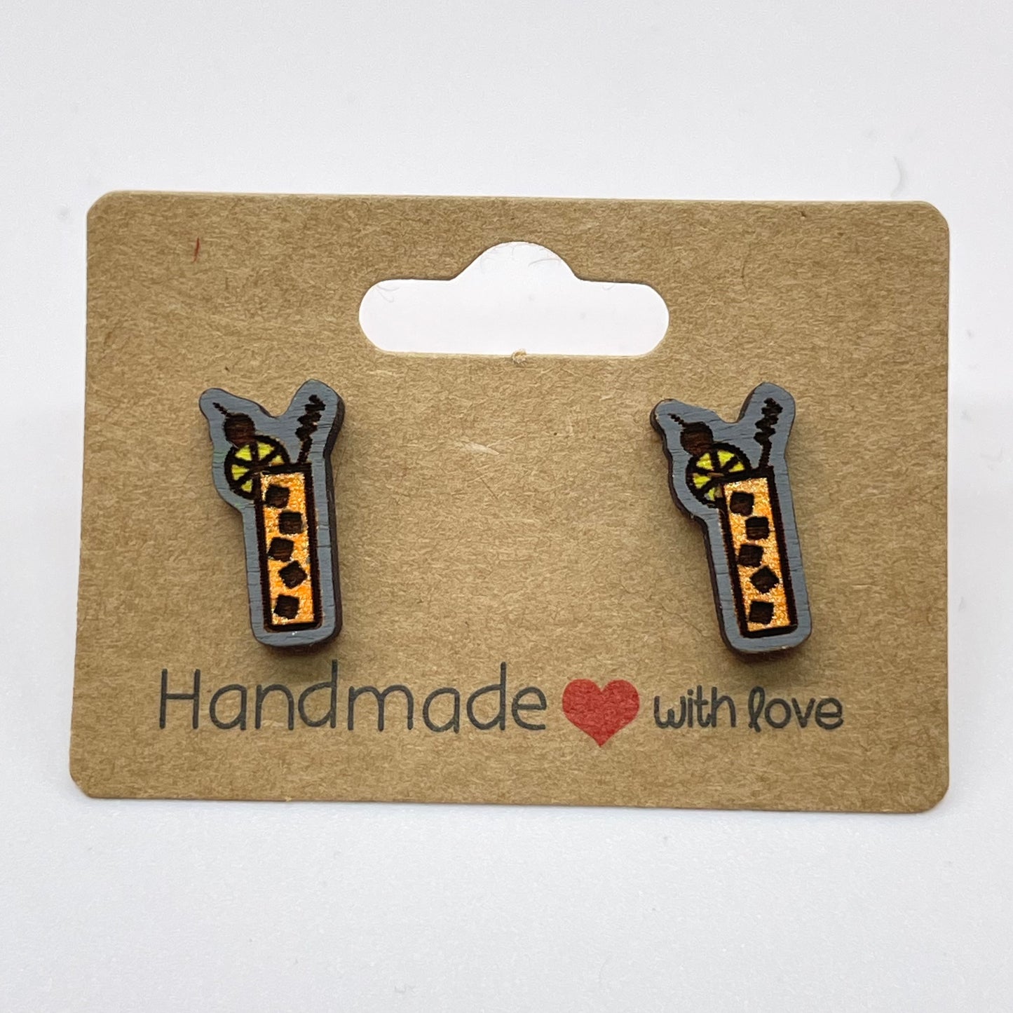 Tall Skinny Drink Stud Earrings