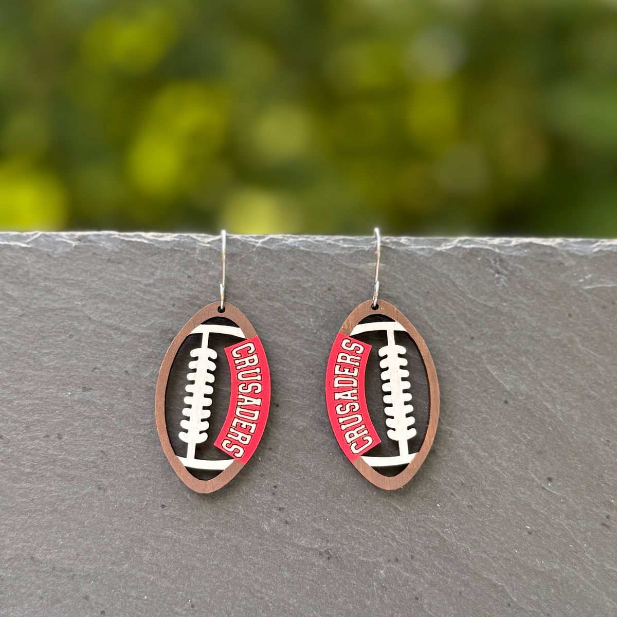 Crusaders Football Drop Dangle Earrings