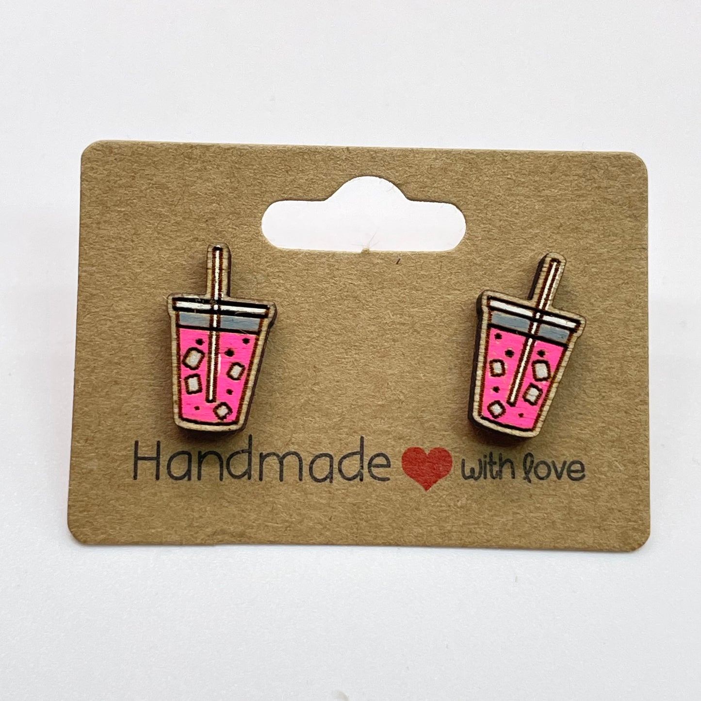 Iced Coffee Flat Lid Stud Earrings