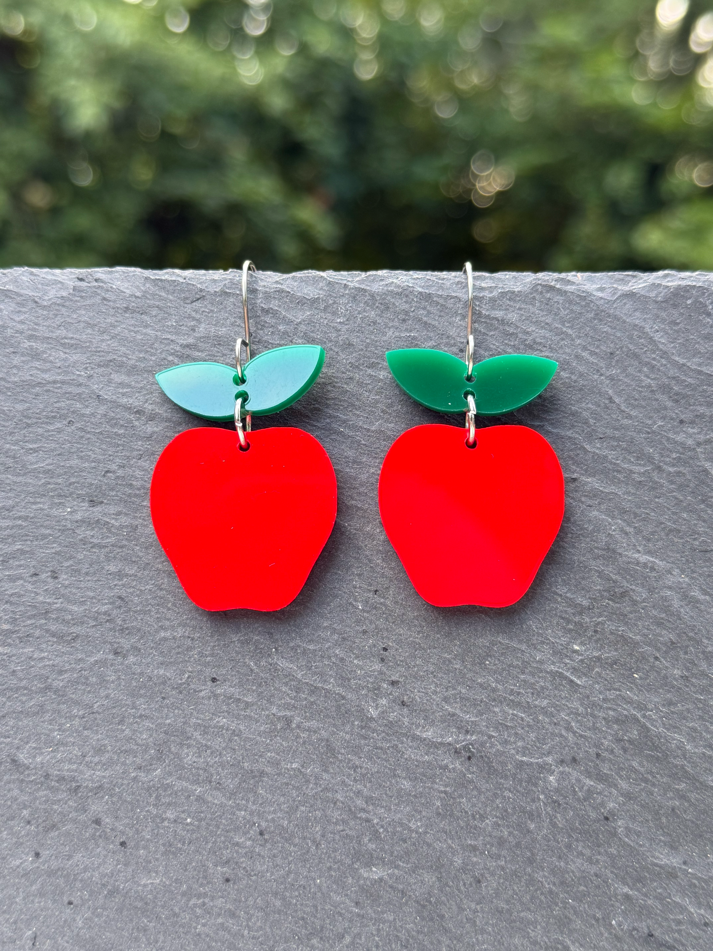 Apple Acrylic Drop Dangle Earrings