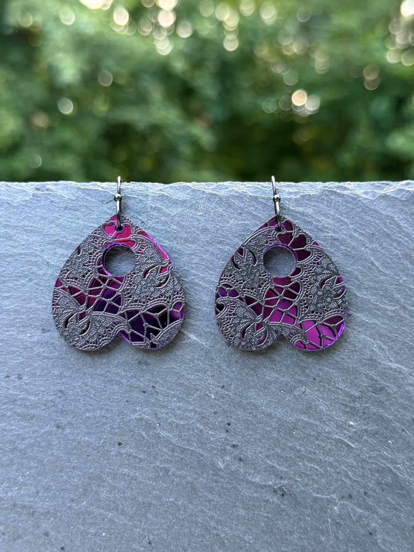 Lace Planchette Acrylic Drop Dangle Earrings