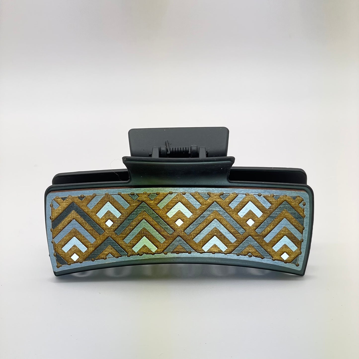 Triangle Echo Wood 4 inch Rectangle Hair Clip