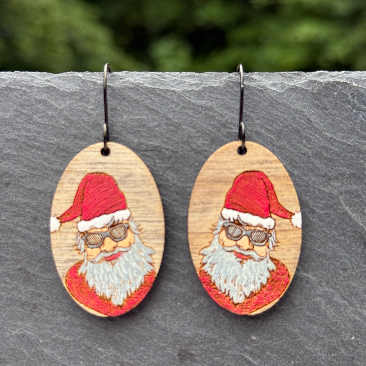 Santa in Shades Drop Dangle Earrings