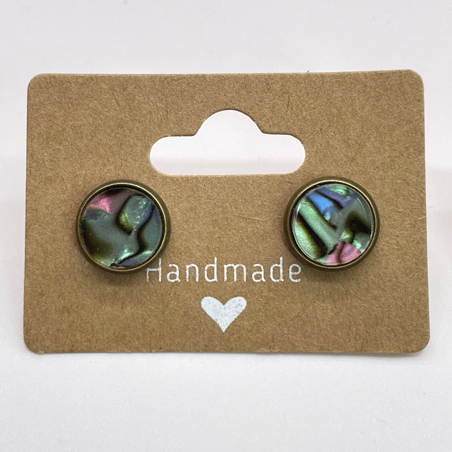 Pastle Shell Circle Stud Earrings