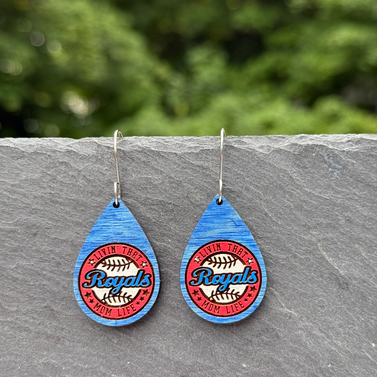 Livin' that ... (baseball) Mom Life Drop Dangle Earrings