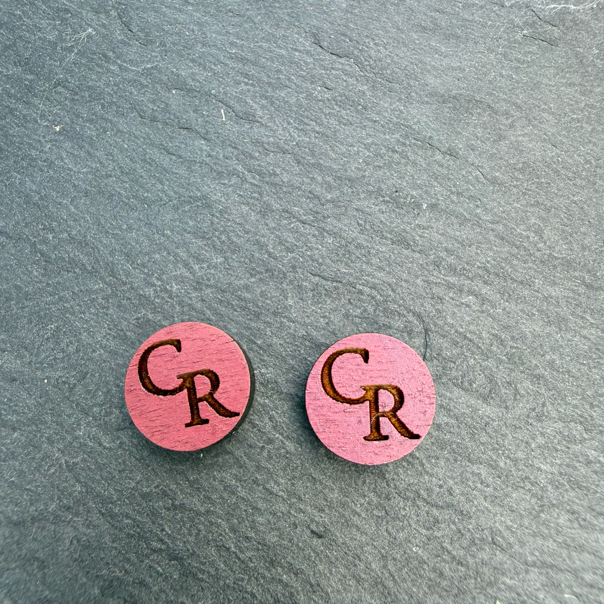 Central Raiders "CR" Circle Stud Earrings