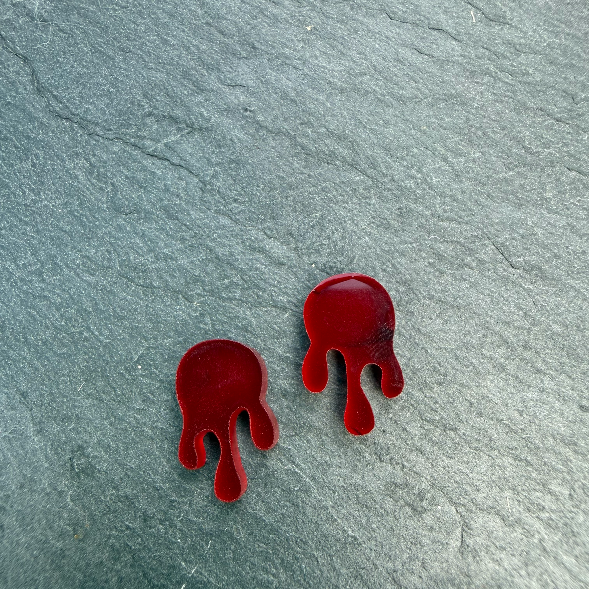 Drop of Blood Acrylic Stud Earrings